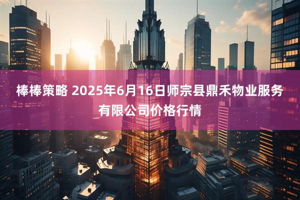 棒棒策略 2025年6月16日师宗县鼎禾物业服务有限公司价格行情