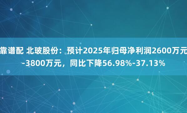 靠谱配 北玻股份：预计2025年归母净利润2600万元-3800万元，同比下降56.98%-37.13%